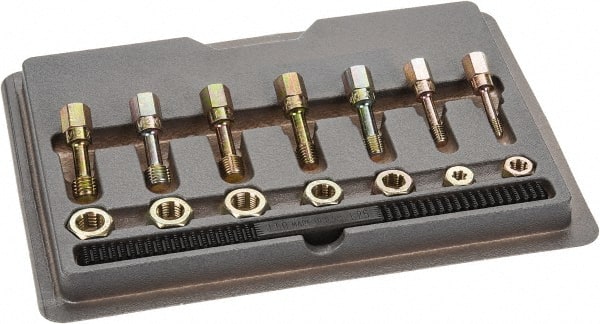 Lang - M6x1.00 to M12x1.75 Tap, M6x1.00 to M12x1.75 Die, Metric Coarse, Metric Fine, Tap and Die Set - Carbon Steel, Nonadjustable, 15 Piece Set with Styrene Case - Exact Tooling