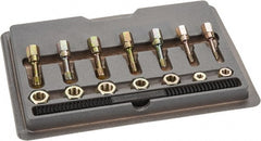 Lang - M6x1.00 to M12x1.75 Tap, M6x1.00 to M12x1.75 Die, Metric Coarse, Metric Fine, Tap and Die Set - Carbon Steel, Nonadjustable, 15 Piece Set with Styrene Case - Exact Tooling