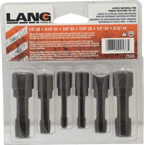 Lang - UNF, 3 & 4 Flute, Zinc Finish, Carbon Steel Tap Set - Right Hand Cut - Exact Tooling