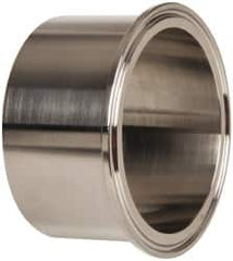 VNE - 3", Clamp Style, Sanitary Stainless Steel Pipe Tank Welding Ferrule - Tube OD Connection, Grade 316/316L - Exact Tooling