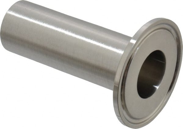 VNE - 1", Clamp Style, Sanitary Stainless Steel Pipe Long Tank Welding Ferrule - Tube OD Connection, Grade 316/316L - Exact Tooling