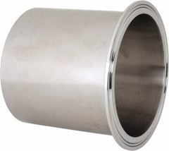 VNE - 4", Clamp Style, Sanitary Stainless Steel Pipe Long Tank Welding Ferrule - Tube OD Connection, Grade 316/316L - Exact Tooling