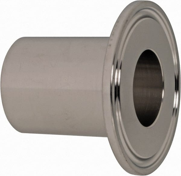 VNE - 1", Clamp Style, Sanitary Stainless Steel Pipe Tank Welding Ferrule - Tube OD Connection, Grade 304 - Exact Tooling