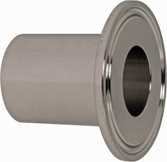 VNE - 1", Clamp Style, Sanitary Stainless Steel Pipe Tank Welding Ferrule - Tube OD Connection, Grade 304 - Exact Tooling