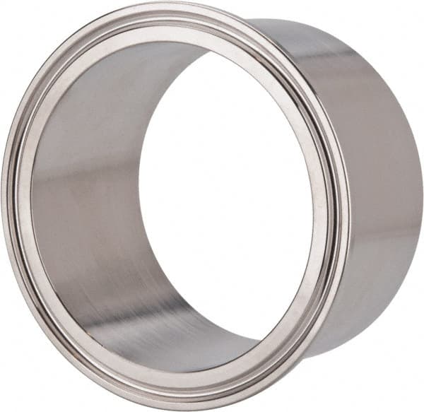 VNE - 3", Clamp Style, Sanitary Stainless Steel Pipe Tank Welding Ferrule - Tube OD Connection, Grade 304 - Exact Tooling