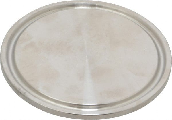 VNE - 2", Clamp Style, Sanitary Stainless Steel Pipe End Cap - Tube OD Connection, Grade 316/316L - Exact Tooling