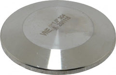 VNE - 1-1/2", Clamp Style, Sanitary Stainless Steel Pipe End Cap - Tube OD Connection, Grade 304 - Exact Tooling