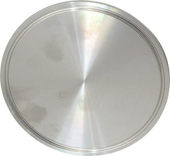 VNE - 4", Clamp Style, Sanitary Stainless Steel Pipe End Cap - Tube OD Connection, Grade 304 - Exact Tooling