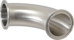 VNE - 2", Clamp Style, Sanitary Stainless Steel Pipe 90° Elbow - Tube OD Connection, Grade 316/316L - Exact Tooling