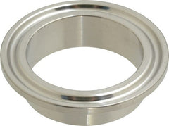 VNE - 1-1/2", Clamp Style, Sanitary Stainless Steel Pipe Short Welding Ferrule - Tube OD Connection, Grade 304 - Exact Tooling