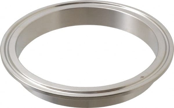 VNE - 4", Clamp Style, Sanitary Stainless Steel Pipe Short Welding Ferrule - Tube OD Connection, Grade 304 - Exact Tooling