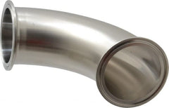 VNE - 2-1/2", Clamp Style, Sanitary Stainless Steel Pipe 90° Elbow - Tube OD Connection, Grade 304 - Exact Tooling
