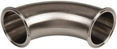 VNE - 3", Clamp Style, Sanitary Stainless Steel Pipe 90° Elbow - Tube OD Connection, Grade 304 - Exact Tooling