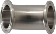 VNE - 1-1/2", Clamp Style, Sanitary Stainless Steel Pipe 45° Elbow - Tube OD Connection, Grade 304 - Exact Tooling