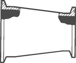 VNE - 4 x 3", Clamp Style, Sanitary Stainless Steel Pipe Concentric Reducer - Tube OD Connection, Grade 304 - Exact Tooling