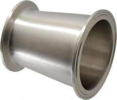 VNE - 2-1/2 x 2", Clamp Style, Sanitary Stainless Steel Pipe Concentric Reducer - Tube OD Connection, Grade 304 - Exact Tooling