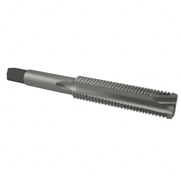 Interstate - 1/2-20 UNF, 3 Flute, Bright Finish, High Speed Steel Spiral Point Tap - Plug Chamfer, Right Hand Thread, 3-3/8" OAL, 1-21/32" Thread Length, 3B Class of Fit - Exact Tooling