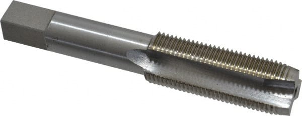 Interstate - 3/4-16 UNF, 3 Flute, Bright Finish, High Speed Steel Spiral Point Tap - Plug Chamfer, Right Hand Thread, 4-1/4" OAL, 2" Thread Length, 3B Class of Fit - Exact Tooling