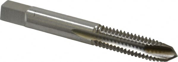 Interstate - 3/8-16 UNC, 3 Flute, Bright Finish, High Speed Steel Spiral Point Tap - Plug Chamfer, Right Hand Thread, 2-15/16" OAL, 1-1/4" Thread Length, 2B Class of Fit - Exact Tooling
