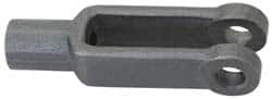 Jergens - 3/4-10 Thread, 1-5/8" Yoke Width, Carbon Steel, Tapped Yoke - 3/4" Hole Diam, 4-9/16" Hole Center to Neck, 1-7/16" Yoke Arm Height, 1-1/4" Neck Diam, 1-1/2" Neck Length, 6-1/16" OAL - Exact Tooling
