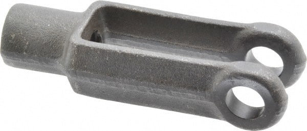 Jergens - 3/8-16 Thread, 7/8" Yoke Width, Carbon Steel, Tapped Yoke - 3/8" Hole Diam, 1-5/8" Hole Center to Neck, 11/16" Yoke Arm Height, 5/8" Neck Diam, 7/8" Neck Length, 2-1/2" OAL - Exact Tooling