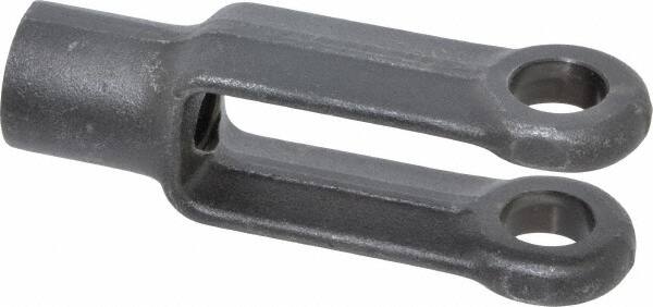 Jergens - 1/2-13 Thread, 1-1/8" Yoke Width, Carbon Steel, Tapped Yoke - 1/2" Hole Diam, 1-7/8" Hole Center to Neck, 15/16" Yoke Arm Height, 13/16" Neck Diam, 1-1/8" Neck Length, 3" OAL - Exact Tooling