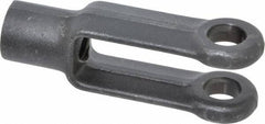 Jergens - 1/2-13 Thread, 1-1/8" Yoke Width, Carbon Steel, Tapped Yoke - 1/2" Hole Diam, 1-7/8" Hole Center to Neck, 15/16" Yoke Arm Height, 13/16" Neck Diam, 1-1/8" Neck Length, 3" OAL - Exact Tooling
