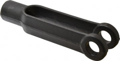 Jergens - 1-8 Thread, 2-1/8" Yoke Width, Carbon Steel, Tapped Yoke - 1" Hole Diam, 6" Hole Center to Neck, 1-15/16" Yoke Arm Height, 1-5/8" Neck Diam, 2" Neck Length, 8" OAL - Exact Tooling