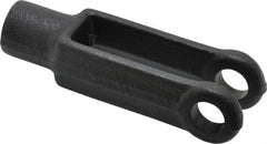 Jergens - 7/16-20 Thread, 1" Yoke Width, Carbon Steel, Tapped Yoke - 7/16" Hole Diam, 1-7/8" Hole Center to Neck, 13/16" Yoke Arm Height, 23/32" Neck Diam, 1" Neck Length, 2-7/8" OAL - Exact Tooling