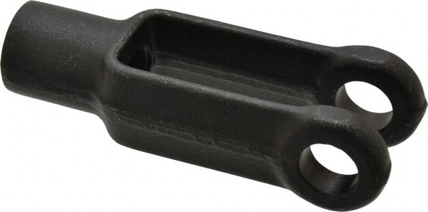 Jergens - 1/2-20 Thread, 1-1/8" Yoke Width, Carbon Steel, Tapped Yoke - 1/2" Hole Diam, 1-7/8" Hole Center to Neck, 15/16" Yoke Arm Height, 13/16" Neck Diam, 1-1/8" Neck Length, 3" OAL - Exact Tooling