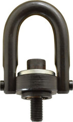 Jergens - 1,900 Lb Load Capacity Safety Engineered Center Pull Hoist Ring - M16 x 2.0 Thread, 29mm Thread Length, Alloy Steel, Black Oxide Finish - Exact Tooling