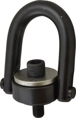 Jergens - 3,000 Lb Load Capacity Safety Engineered Center Pull Hoist Ring - M20 x 2.5 Thread, 22mm Thread Length, Alloy Steel, Black Oxide Finish - Exact Tooling