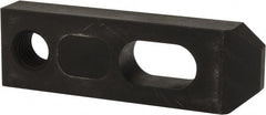 Jergens - 5/8" Stud, Low Carbon Steel, Plain Strap Clamp - 1/2" Travel, 4" OAL x 1-1/4" Wide x 5/8" High, Black Oxide Finish, Tapered Nose - Exact Tooling
