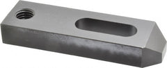 Jergens - 5/8" Stud, Low Carbon Steel, Plain Strap Clamp - 1-1/4" Travel, 5" OAL x 1-1/2" Wide x 3/4" High, Black Oxide Finish, Tapered Nose - Exact Tooling