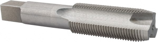 Interstate - 7/8-14 UNF, 3 Flute, Bright Finish, High Speed Steel Spiral Point Tap - Plug Chamfer, Right Hand Thread, 4-11/16" OAL, 2-7/32" Thread Length, 3B Class of Fit - Exact Tooling