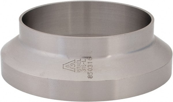 VNE - 3", E-Line Style, Sanitary Stainless Steel Pipe Short Welding Ferrule - Female Connection, Grade 316L - Exact Tooling