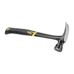 Stanley - 1-3/8 Lb Head, Straight Rip Claw Framing Hammer - 16" OAL, Forged Steel Head, 1-5/16" Face Diam, Checkered Face, Steel Handle with Grip - Exact Tooling