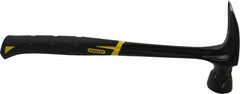 Stanley - 1-3/8 Lb Head, Straight Rip Claw Framing Hammer - 16" OAL, Forged Steel Head, 1-5/16" Face Diam, Smooth Face, Steel Handle with Grip - Exact Tooling