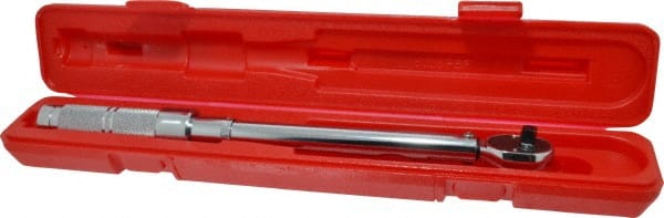 Proto - 3/8" Drive Micrometer Type Ratchet Head Torque Wrench - 16 N/m to 80 N/m Torque, 15-1/2" OAL, Ratchet Head - Exact Tooling