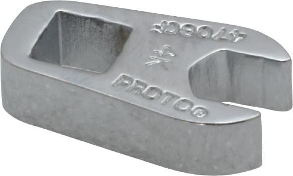 Proto - 1/4" 1/4" Drive Chrome Open End Crowfoot Wrench - 17/32" Head Diam x 1/4" Head Thickness - Exact Tooling
