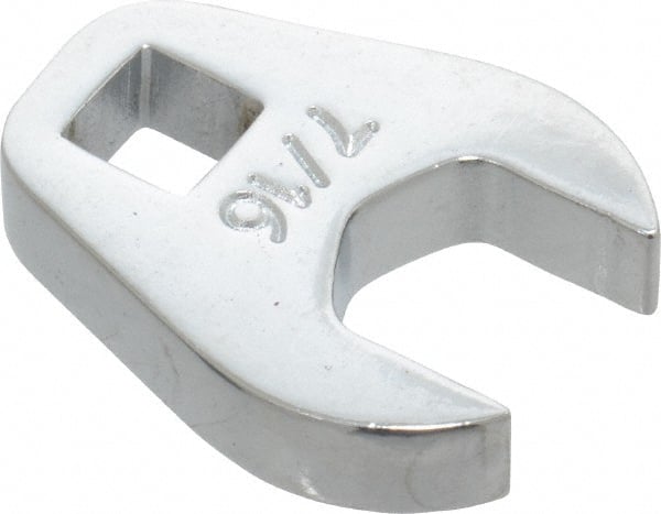 Proto - 7/16" 1/4" Drive Chrome Open End Crowfoot Wrench - 7/8" Head Diam x 1/4" Head Thickness - Exact Tooling