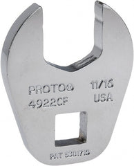Proto - 11/16" 3/8" Drive Chrome Open End Crowfoot Wrench - 1.54" Head Diam x 1/4" Head Thickness - Exact Tooling