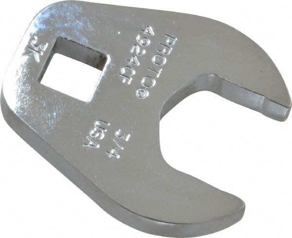 Proto - 3/4" 3/8" Drive Chrome Open End Crowfoot Wrench - 1.59" Head Diam x 1/4" Head Thickness - Exact Tooling
