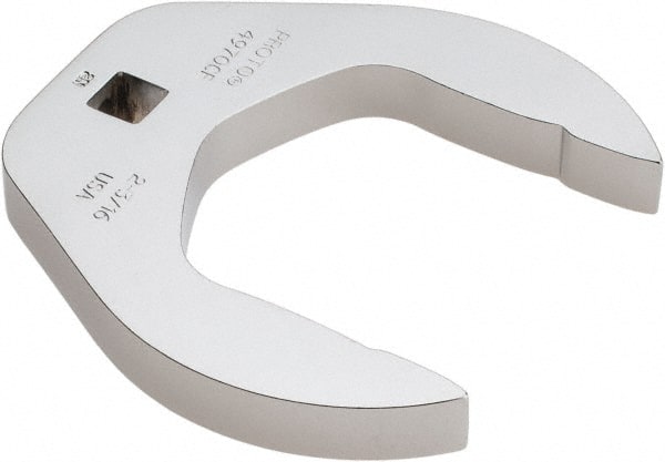 Proto - 2-3/16" 3/8" Drive Chrome Open End Crowfoot Wrench - 3.65" Head Diam x 1/2" Head Thickness - Exact Tooling