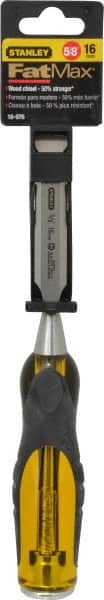Stanley - 9" OAL x 5/8" Blade Width Wood Chisel - 5/8" Tip, Patented Bi-Material Break Resistant Handle - Exact Tooling