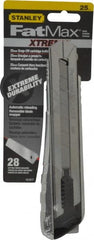 Stanley - Snap Utility Knife - 5-1/2" Blade, Die Cast Aluminum (Color) Aluminum Handle, 4 Blades Included - Exact Tooling