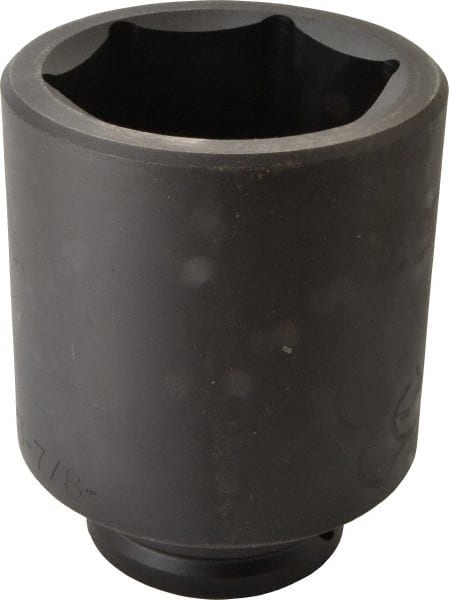 Proto - 1-1/2" Drive 3-7/8" Deep Impact Socket - 6 Points, 6-3/4" OAL - Exact Tooling