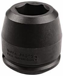 Proto - 2-1/2" Drive 6-3/8" Standard Impact Socket - 6 Points, 8" OAL - Exact Tooling