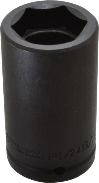 Proto - 3/4" Drive 1-1/2" Deep Thin Wall Impact Socket - 6 Points, 4" OAL - Exact Tooling