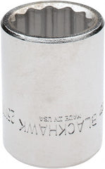 Blackhawk by Proto - 3/4" Drive, Standard Hand Socket - 12 Points, 2" OAL, Alloy Steel, Black Finish - Exact Tooling